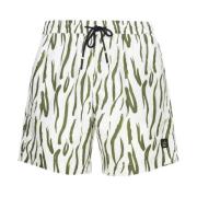 Hvit og grønn dyreprint bokser shorts