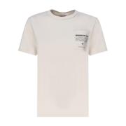 Hvit Jersey T-skjorte med Cameluxe-lomme