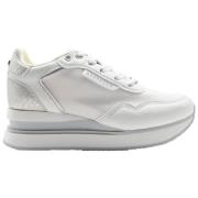 Hvite Sølv Mid-High Sneakers