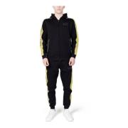 Grønn Printed Hooded Tracksuit med Glidelås