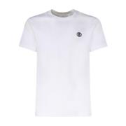 Hvit Jersey Vevet Logo T-skjorte