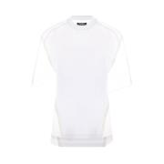 Hvit T-skjorte med Chiffon Innlegg