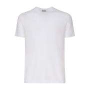 Hvit Bomull T-skjorte Korte Ermer