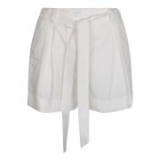 Hvit Brillante Shorts med Teksturert Finish