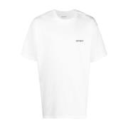 Logo-Print Bomull T-skjorte i Hvit