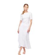 Ruffled Linen Wrap Skirt - Hvit