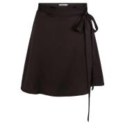 Dina Satin Mini Skirt Shiny Onyx