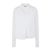 Optisk Hvit Cropped Box Shirt