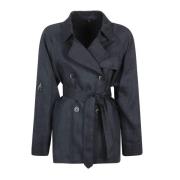 Denim Dobbeltspent Trenchcoat