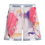 Multifarget Trykte Shorts Polyester Elastan