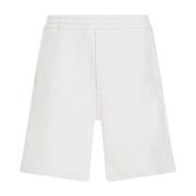 Hvite bomull Bermuda shorts