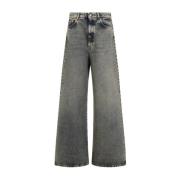 Beige Bomull Jeans Lavt Design