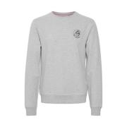 Lys Grå Melert Blend Julegenser I Sweatshirt Modell Med Nisselogo - Ly...