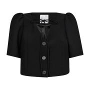 Svart Crop Tie Blazer