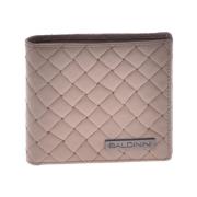 Wallet in taupe with woven print