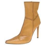 Pre-owned Beige skinn Casadei stovler