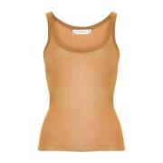 Brun Skinn Silke Tank Top