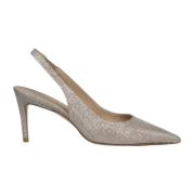 Metallic Mesh Slingback Pump