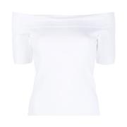 Hvit Off-Shoulder T-skjorte