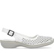 Hvite flate sandaler for kvinner