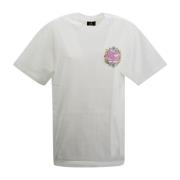 Blomster Crewneck T-skjorte med Pegaso Broderi