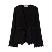 Tilpasset Strikket Blazer med Matchende Belte