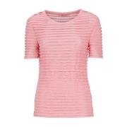 Rosa T-skjorte med frynser og strass-detaljer