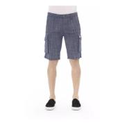 Blå Cargo Shorts med Glidelås og Knappelukking