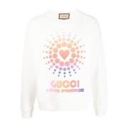 Hvit Love Parade Heart Sun Sweater