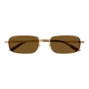 Gullbrun Rektangulære Solbriller