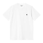 Hvit Bomull T-skjorte med Logo Broderi