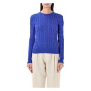 Cable-Knit Crewneck Sweater Rugby Royal