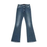 High-rise kickflare jeans i mørkeblå