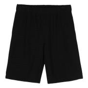 Sort Vaffel Strikke Shorts