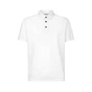Hvit Polo Skjorte med Logo Knapper