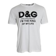 King Print Bomull Crewneck T-skjorte