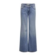 Blå Wide Leg Jeans Trendy Kvalitet