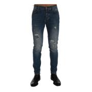 Blå Vask Slim Fit Jeans