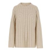 Beige Ull Crew Neck Sweater