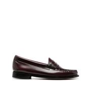 Burgunder Penny Loafer Flate Sko