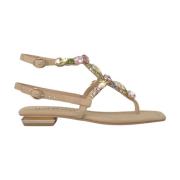 Flat gresk sandal med ankelstropp