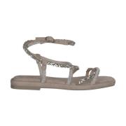 Rhinestone Interlaced Flat Sandal