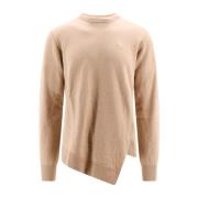 Beige Strikkevarer Crew-neck Lang Erme