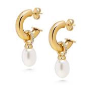 Women's Chunky Pearl Hoops