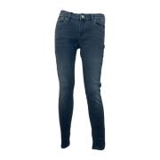Skinny Mid-Rise Stretch Jeans Mørkeblå