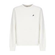 Hvit Crewneck Sweatshirt med Logo Patch