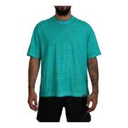 Lys Grønn Bomull Lin T-skjorte