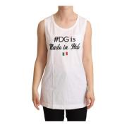 Logo Detalj Tank Top Hvit Bomull