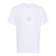 Hvit Grafisk Trykk Bomull T-skjorte