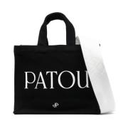 Logo-print tote bag i svart/hvit